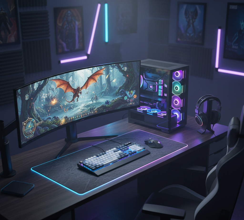 A high-end PC gaming setup